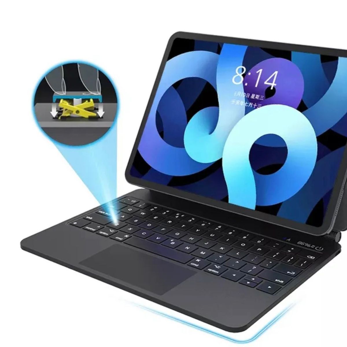 GENERICO - Magic Keyboard (A1) iPad Pro 12.9" de 3 4 5 y 6ta  Gen Negro