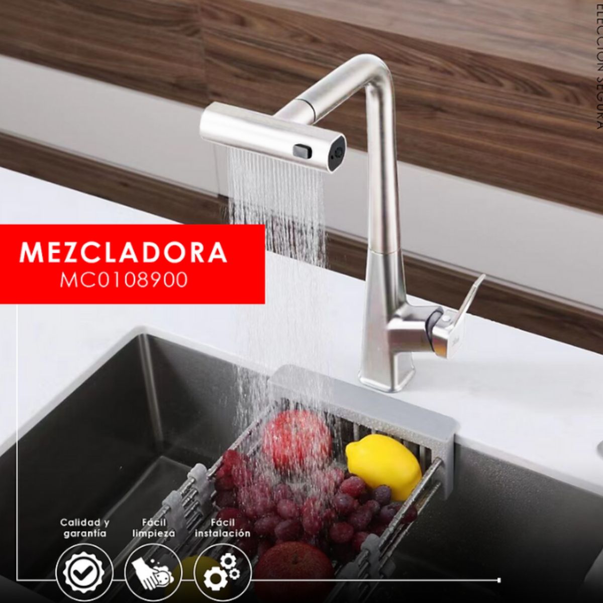 XM - Mescladora tipo Ganso  para Cocina en Acero Inoxidable Satinado