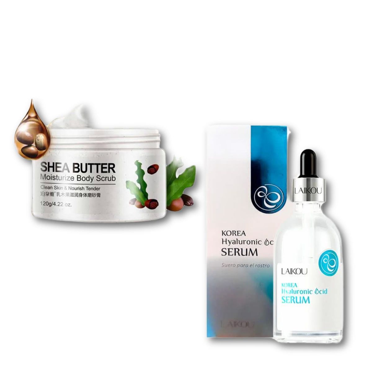 GENERICO - Exfoliante de Karite + Serum ácido hialurónico