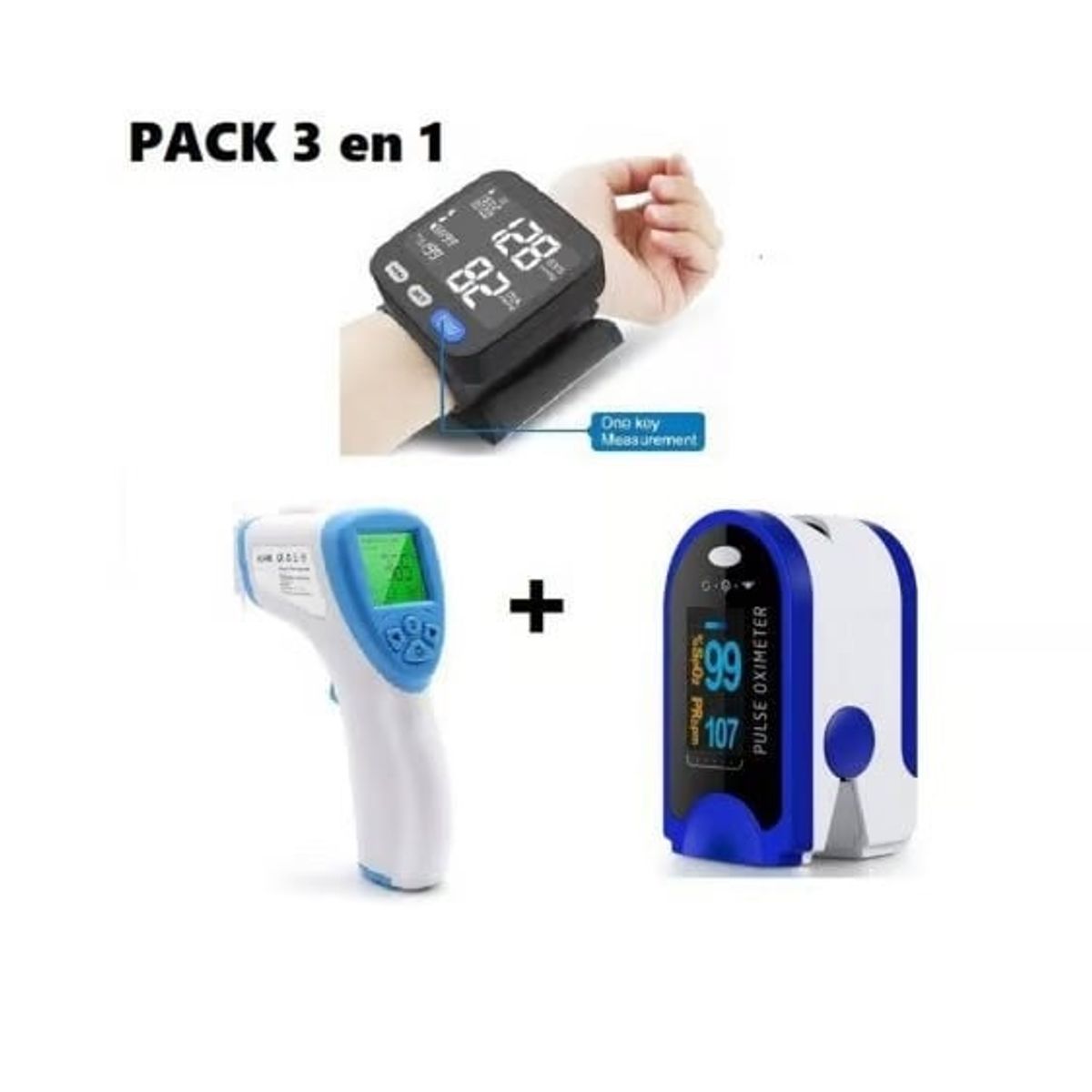 GENERICO - PACK Tensiometro DE MUÑECA - Oximetro - Termometro
