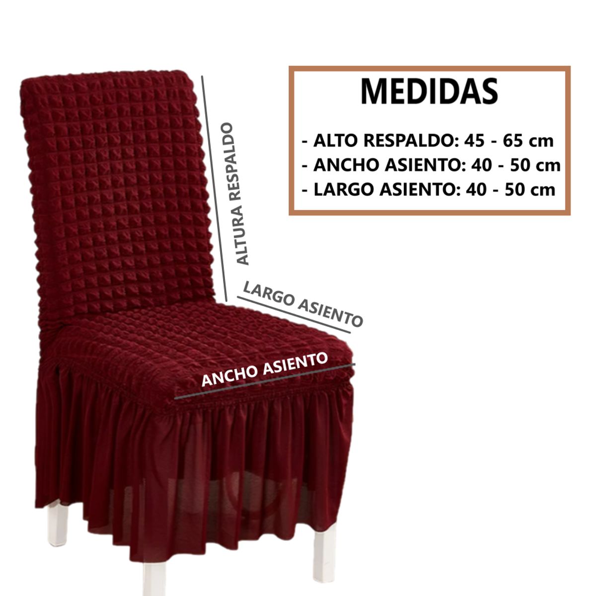 GENERICO - Funda roja elástica para silla de comedor