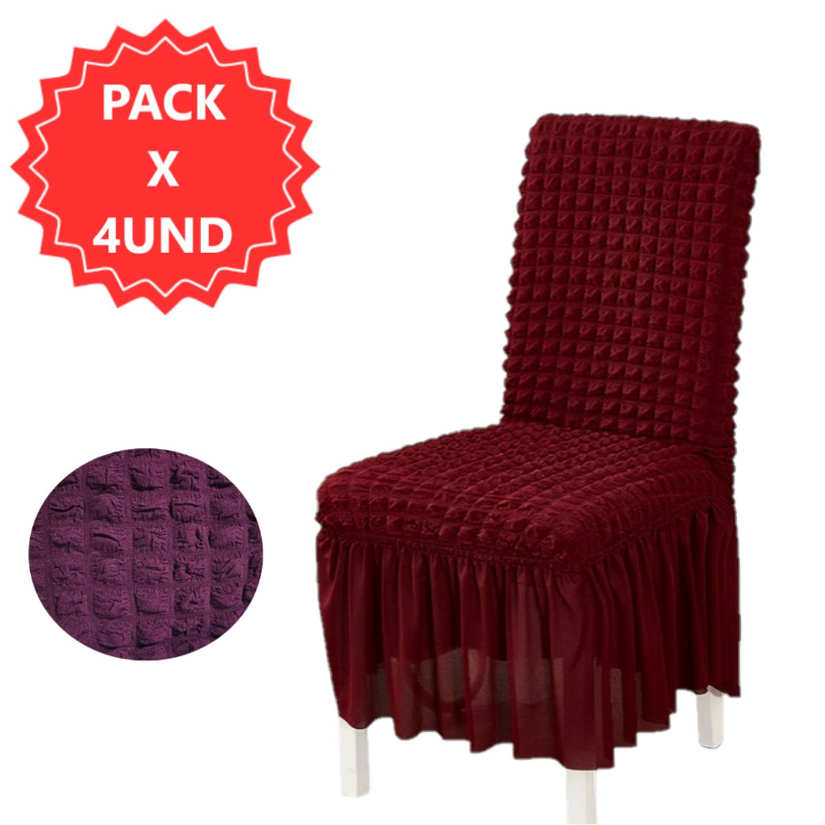 GENERICO - Funda roja elástica para silla de comedor