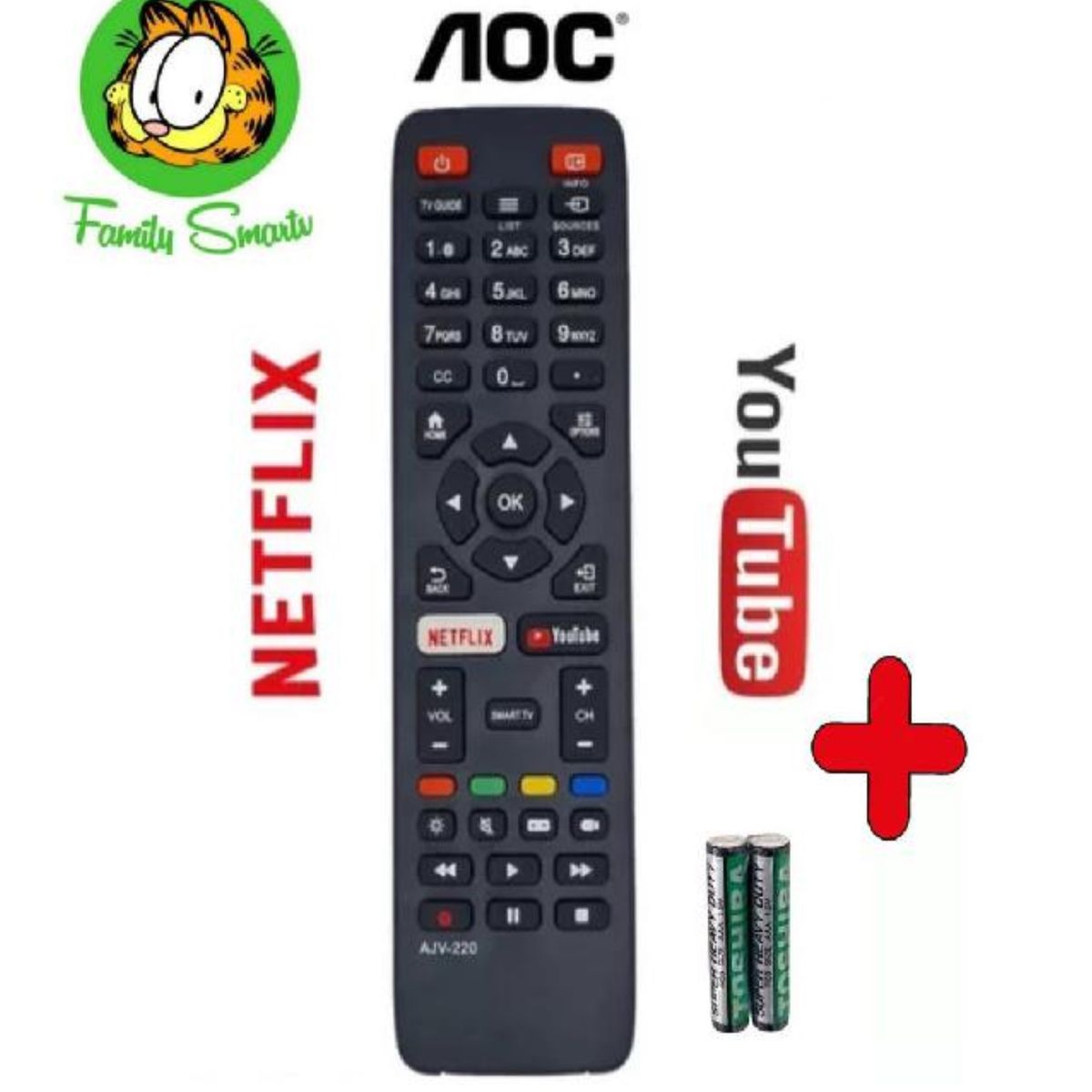 GENERICO - Control Remoto Genérico Aoc Smart Tv Modelo 32s5970  Pilas