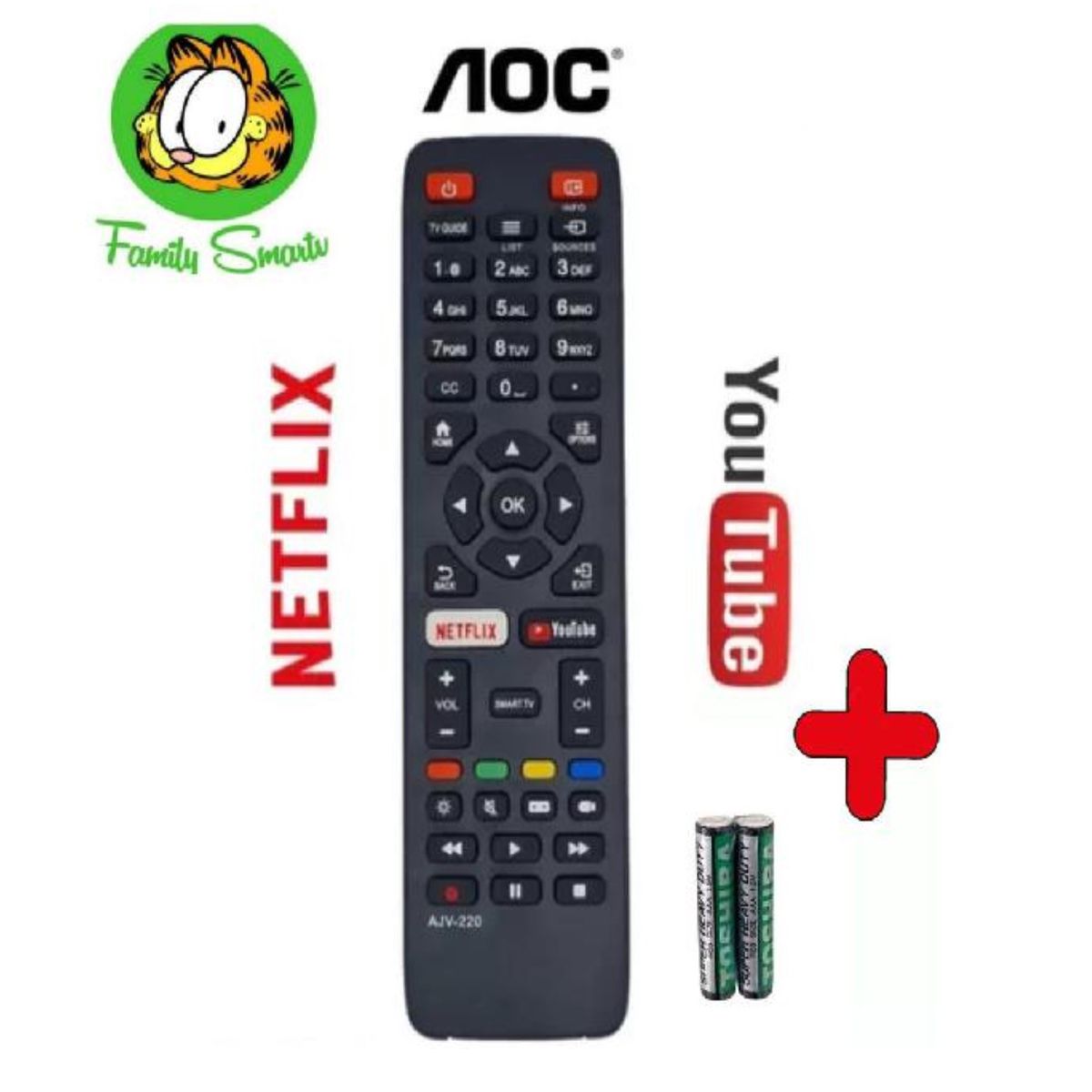 GENERICO - Control Remoto Genérico Aoc Smart Tv Modelo 32s5970  Pilas