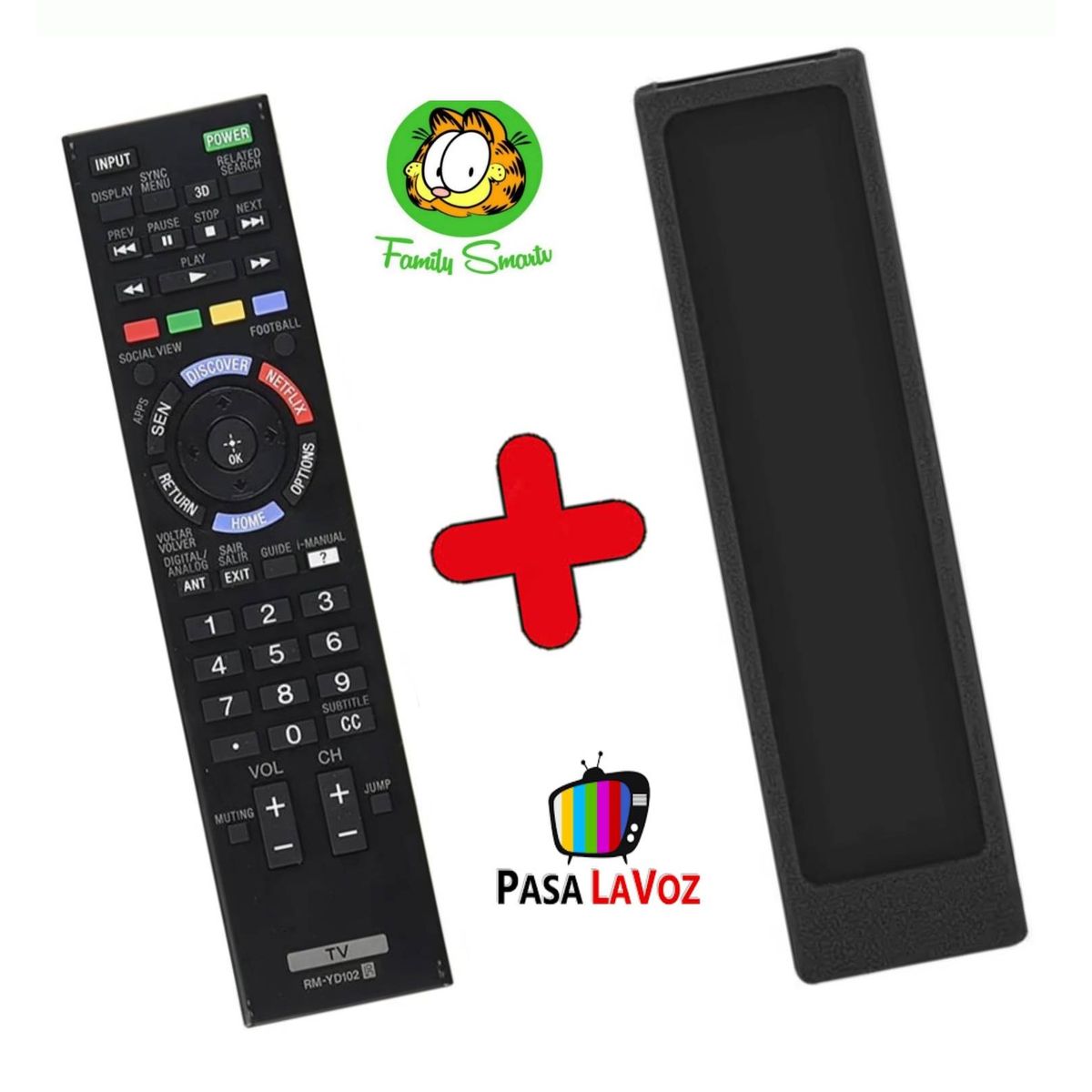 UNIVERSAL - Control Remoto Sony Smart Tv Bravia Led 3d  Funda Negra