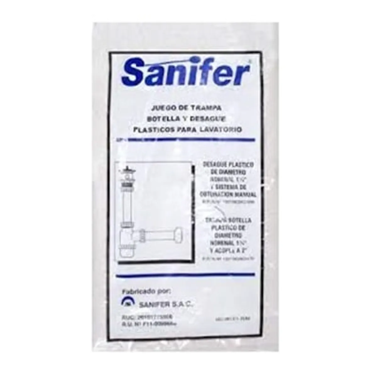 SANIFER - TRAMPA BOTELLA CON DESAGUE PARA LAVATORIO 1 1/4" PVC(PRODUCTO PERUANO)
