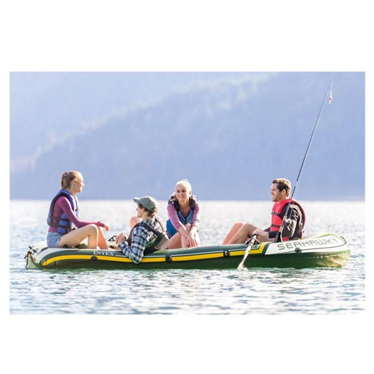 INTEX - INTEX - Bote inflable para 4 personas, SEAHAWK