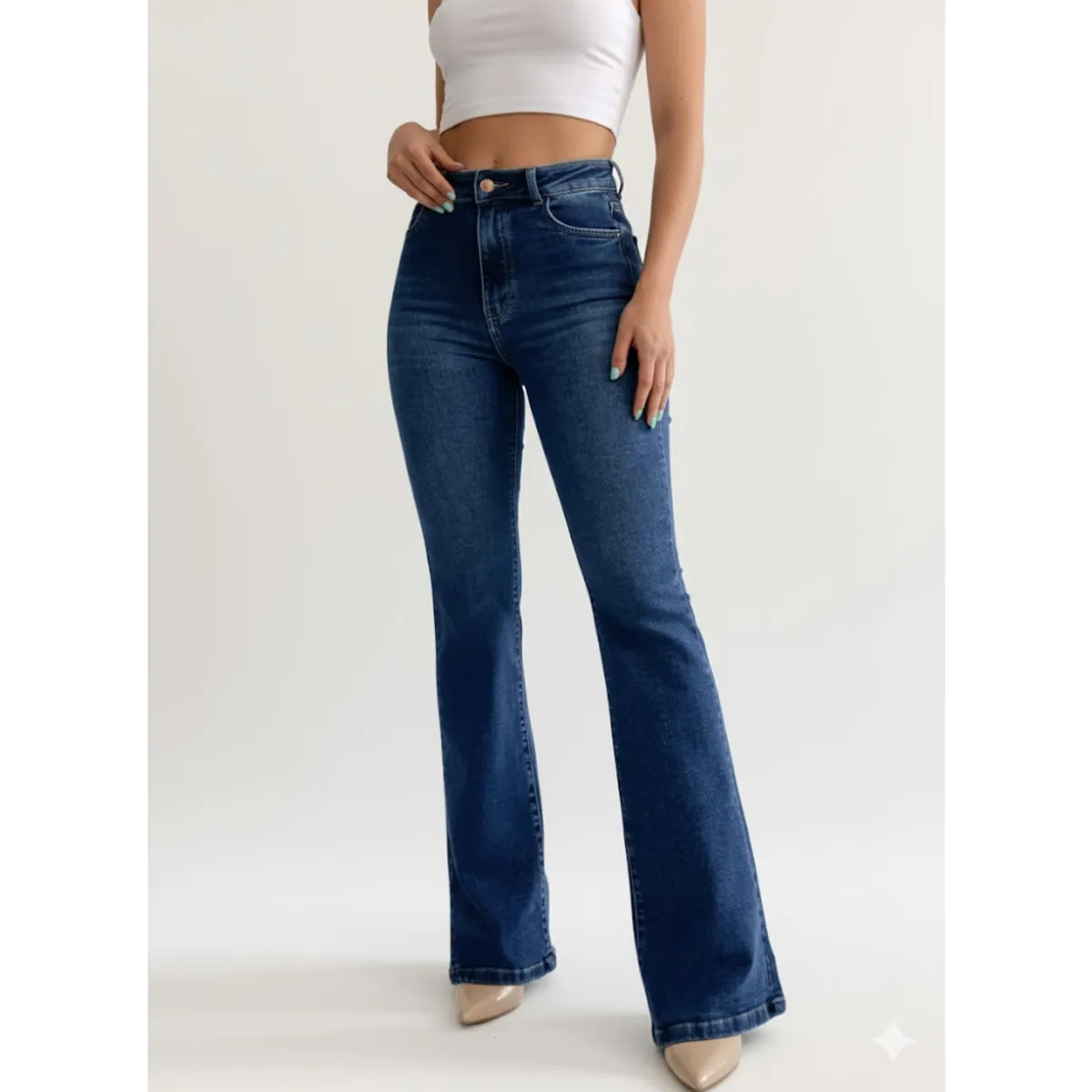 GENERICO - Pantalón Flare Jeans strech -  Dama