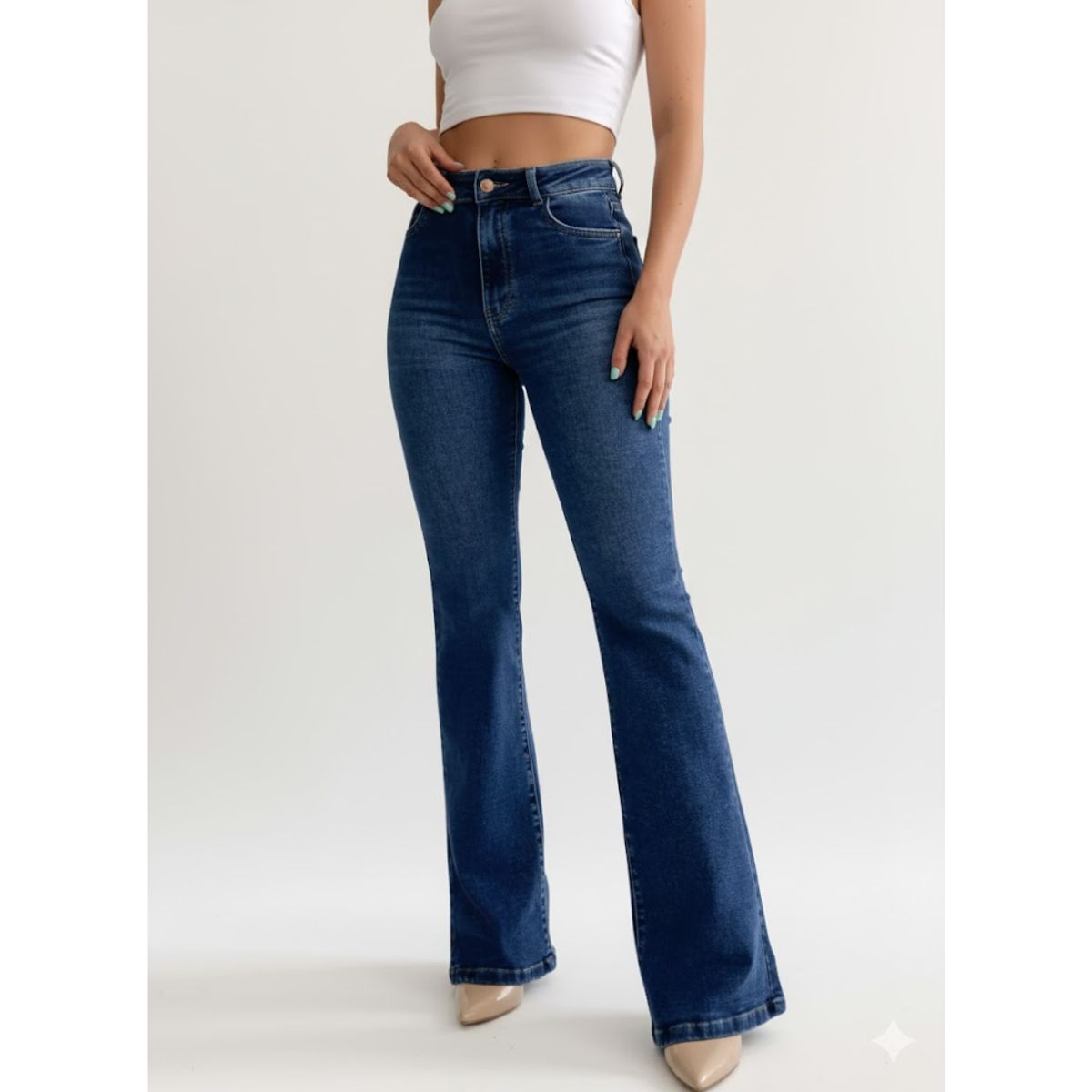 GENERICO - Pantalón Flare Jeans strech -  Dama