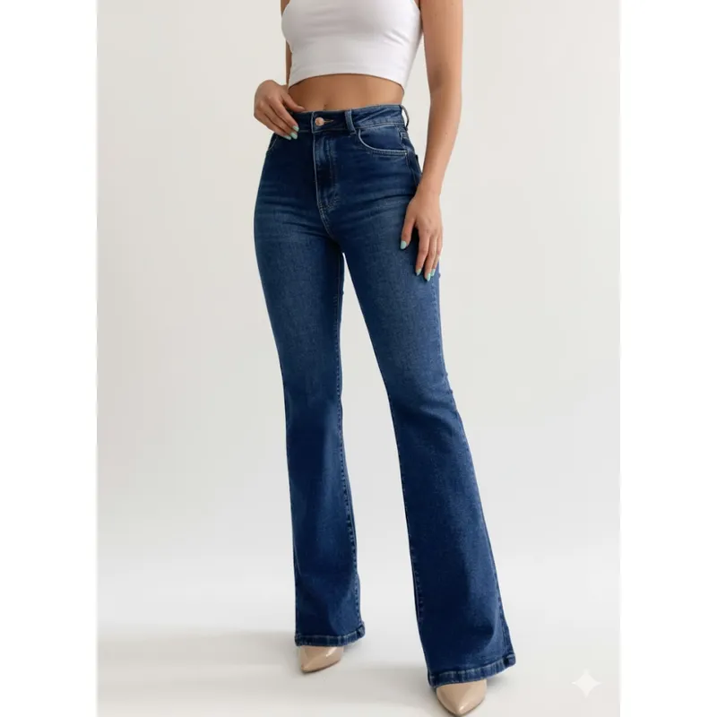 GENERICO - Pantalón Flare Jeans strech -  Dama