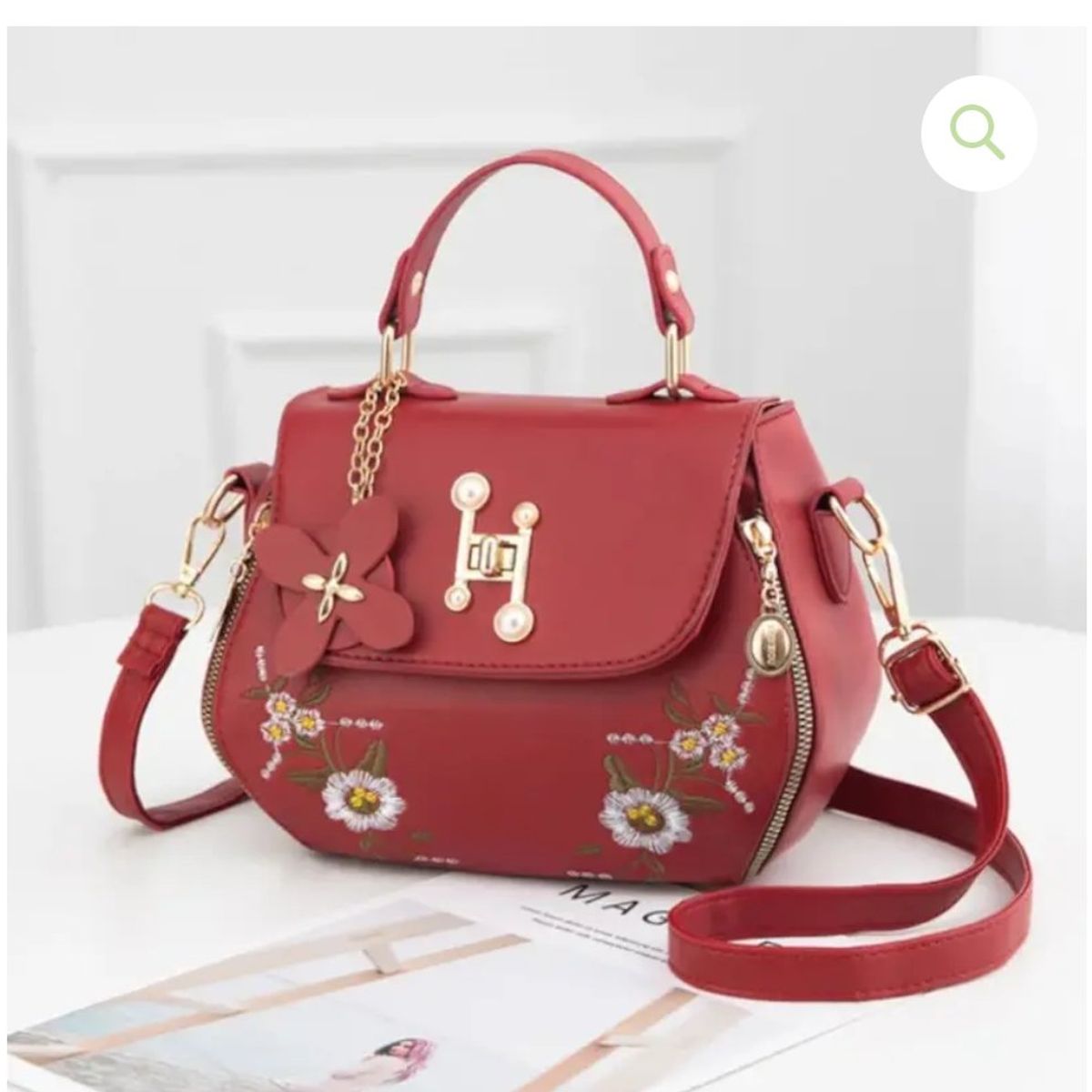 GENERICO - Bolso de mano cflores y patron de pitón para mujer p-1pic-07