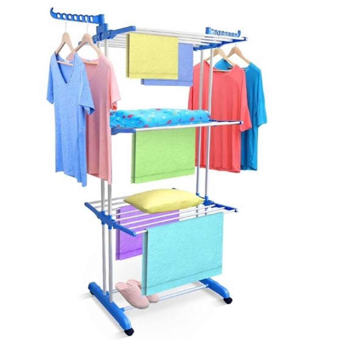 GENERICO - Tendedero de Ropa Plegable 3 Niveles Portátil