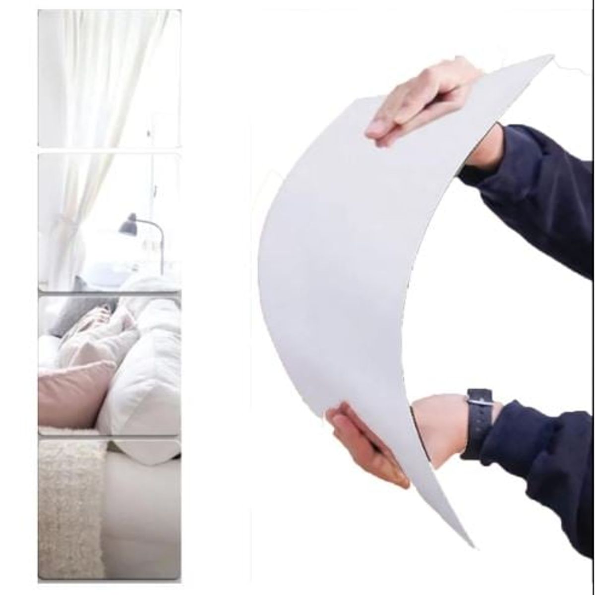 GENERICO - Espejo acrilico adhesivo para pared Cuadrado  decorativo