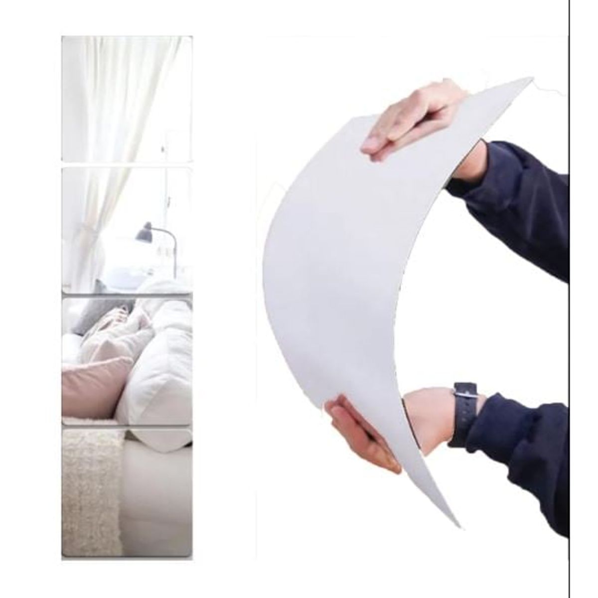 GENERICO - Espejo acrilico adhesivo para pared Cuadrado  decorativo