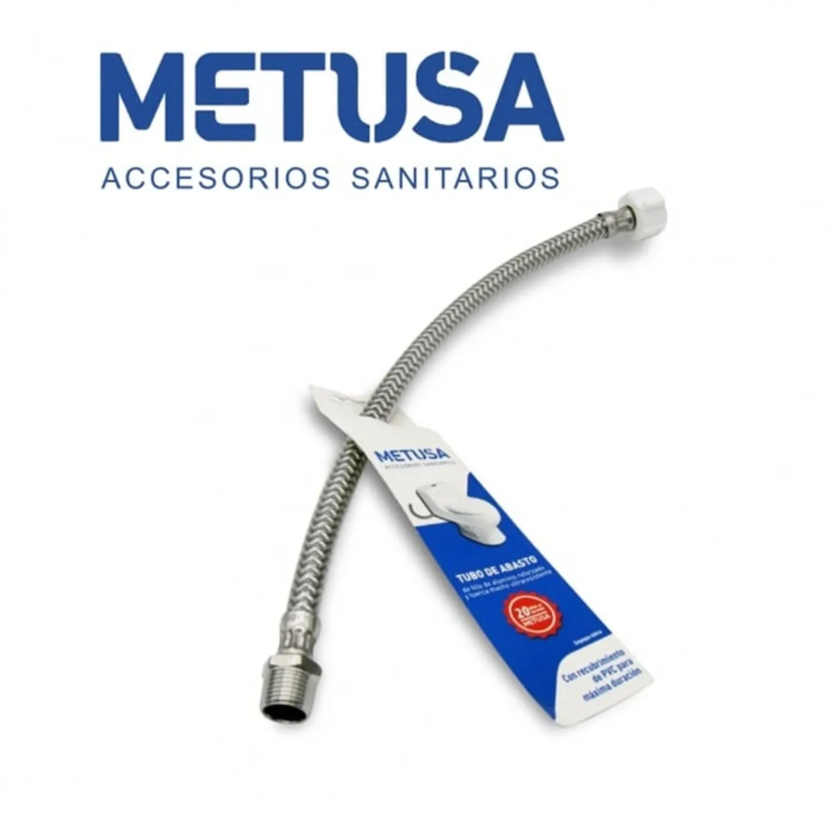 METUSA - TUBO DE ABASTO VINIL TRENZADO 1/2"  X 7/8"  X 40CM M-H DN10 METUSA