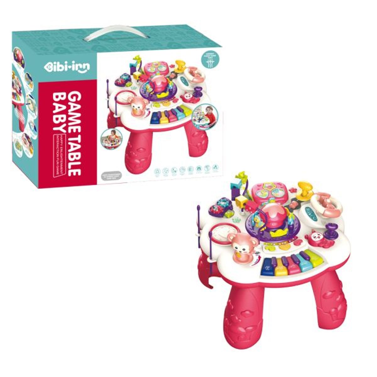 GENERICO - Mesa educativa de actividades luces y sonidos Rosado