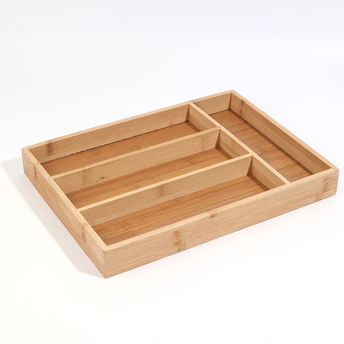 GENERICO - Organizador de Cubiertos Cajón Bambú Ecológico 33x24cm