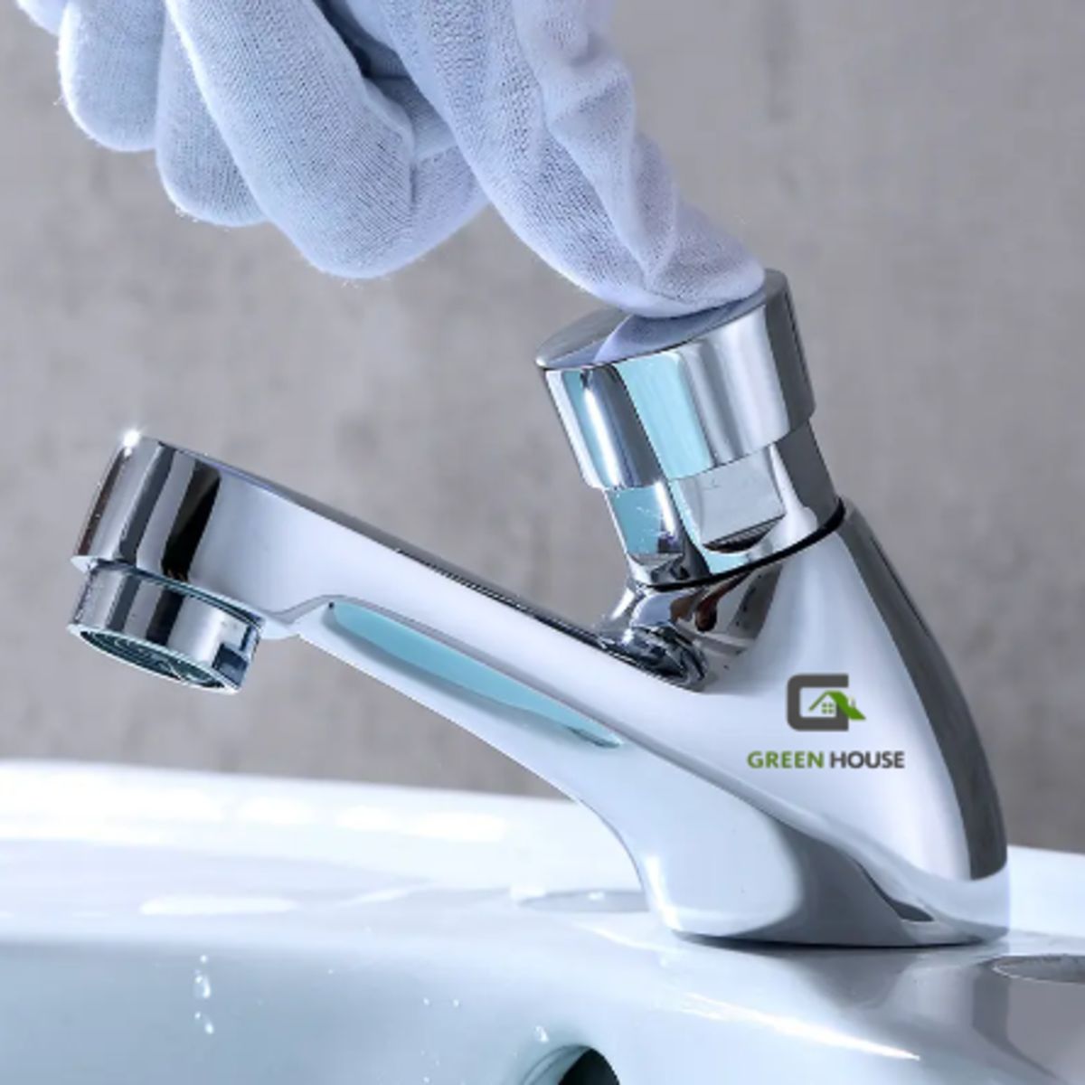 GREEN HOUSE - GRIFERIA LLAVE TEMPORIZADO CROMADO PESADO DE 12 PARA LAVATORIO