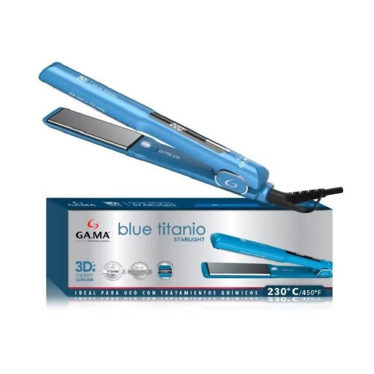 GAMA - Plancha Alisadora Gama Blue Titanio Starlight 3D Therapy ION-DIGITAL