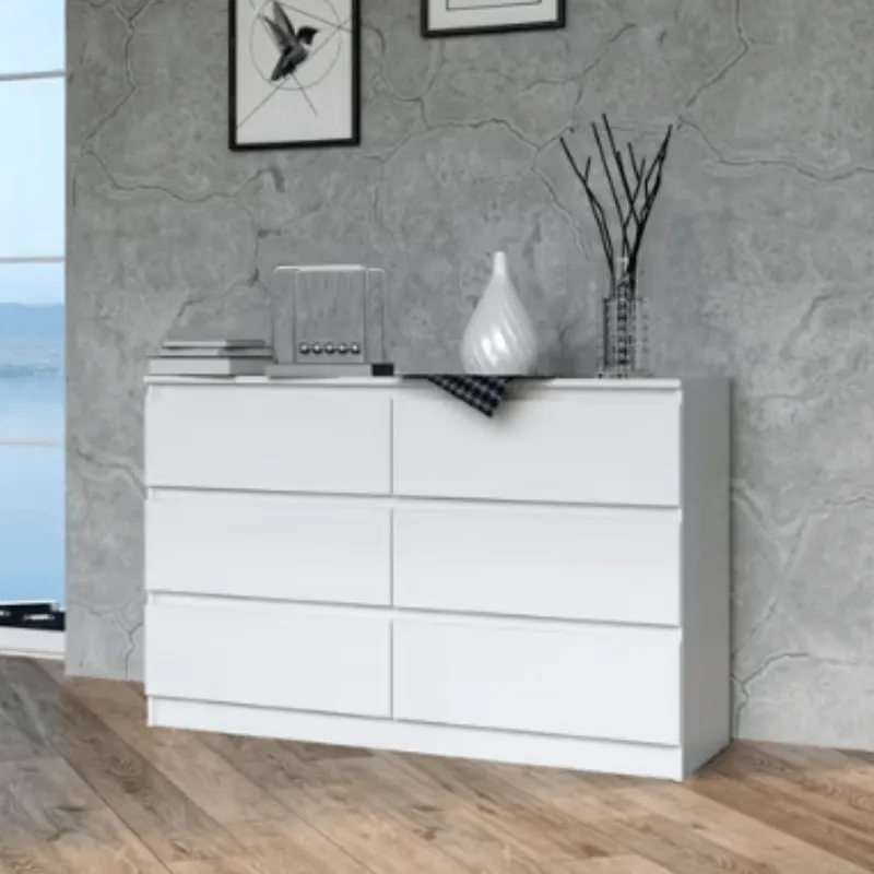 AMUEBLE - Comoda  de melamina  cajoneras con corredizas *XAVI BSC*   BLANCO