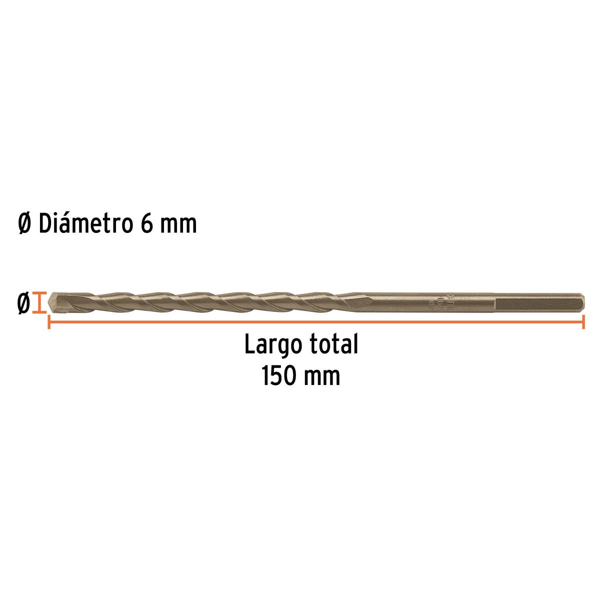 TRUPER - Broca 6mm x 150mm para Concreto 102343 Truper