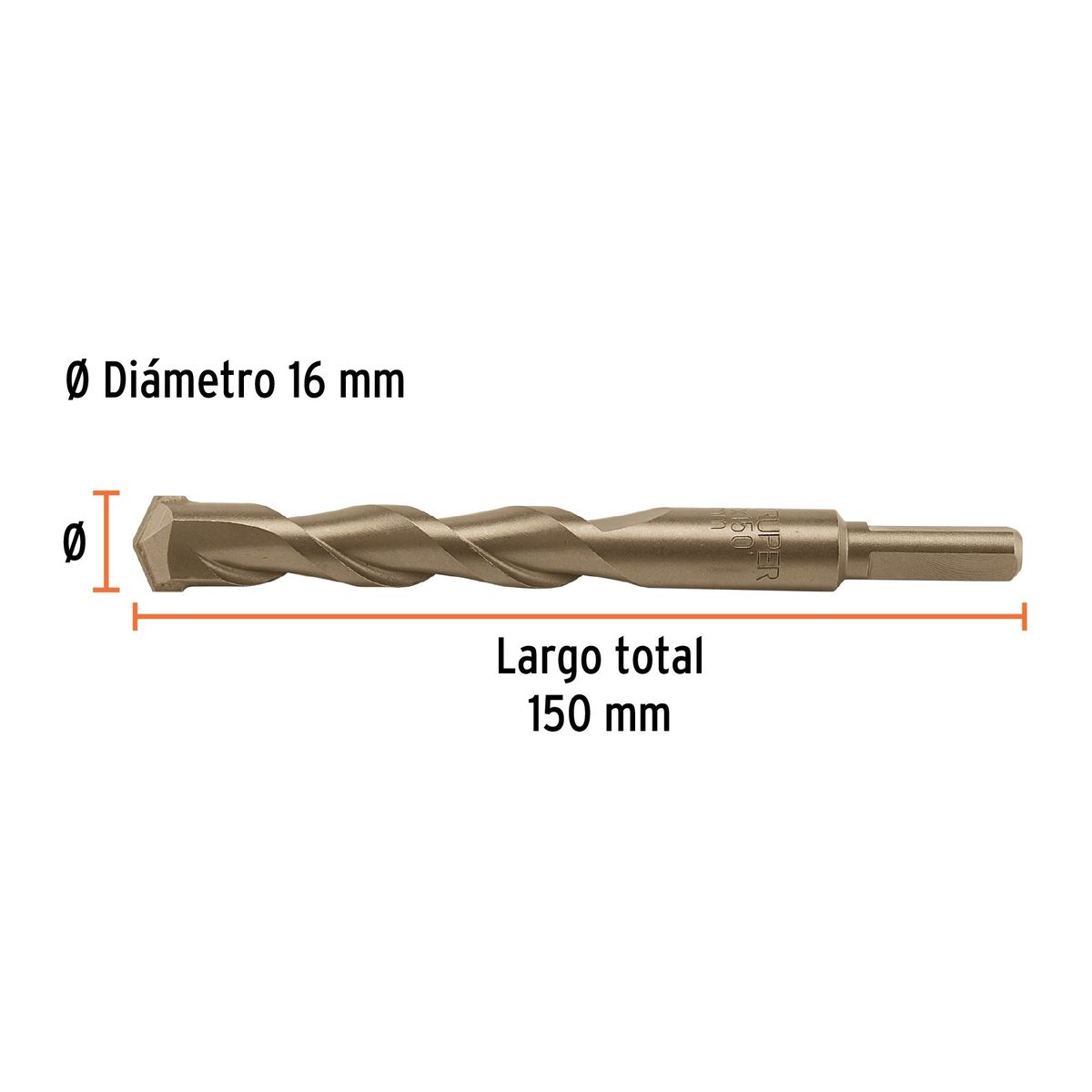 TRUPER - Broca 16mm x 150mm para Concreto 102353 Truper