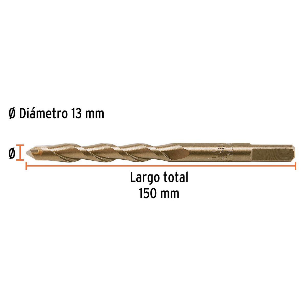 TRUPER - Broca 13mm x 150mm para Concreto 102351 Truper