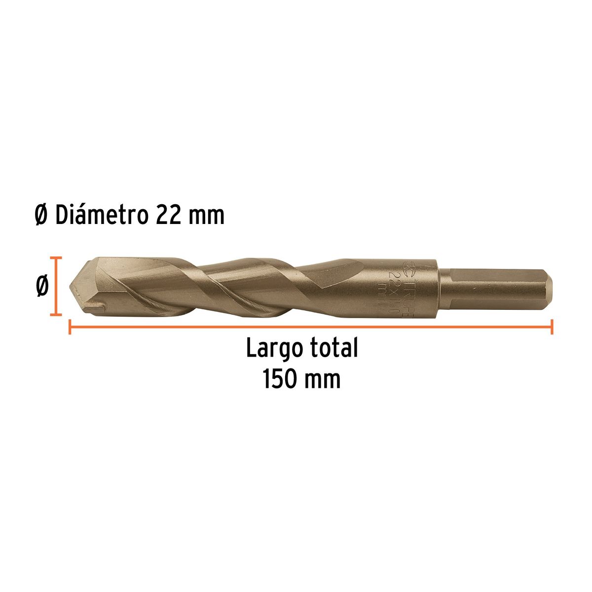 TRUPER - Broca 22mm x 150mm para Concreto 102357 Truper