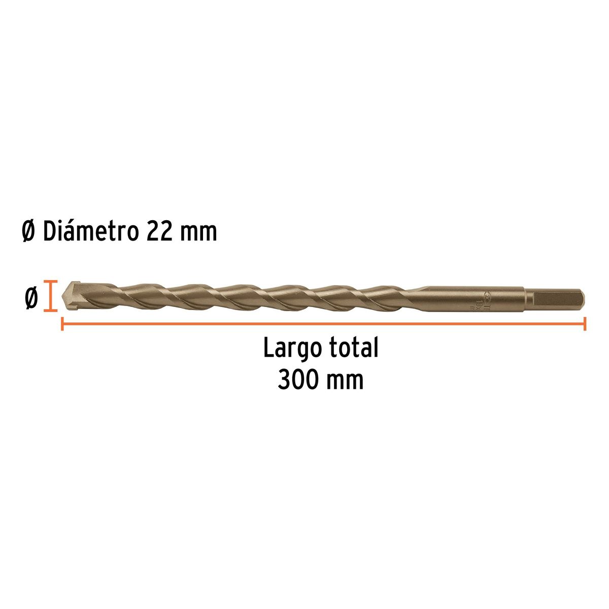 TRUPER - Broca 22mm x 300mm para Concreto 102358 Truper