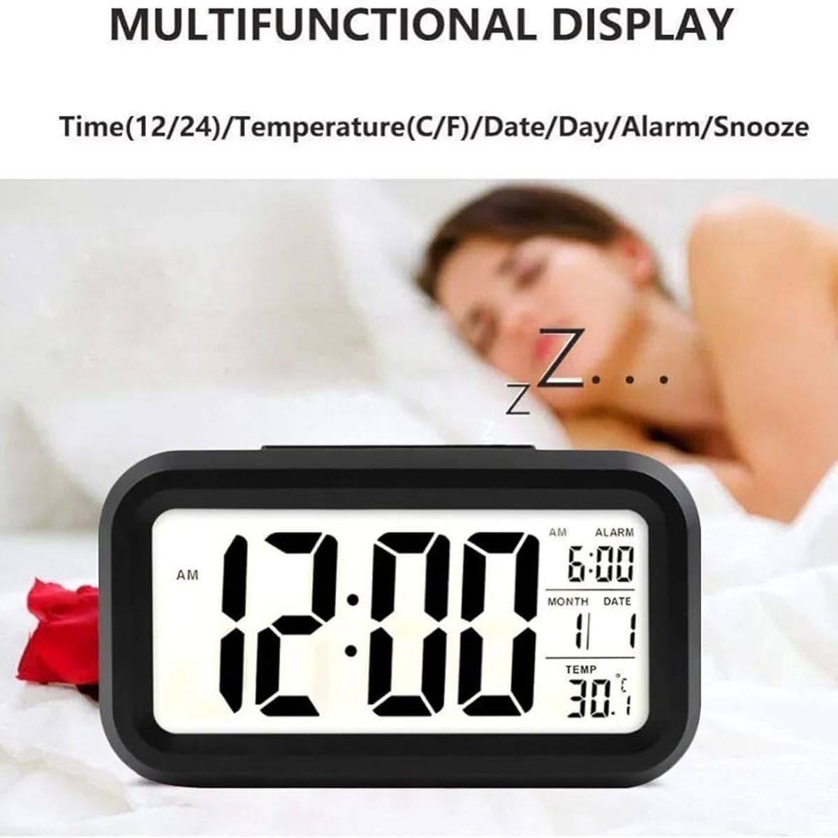 GENERICO - Reloj despertador digital LED