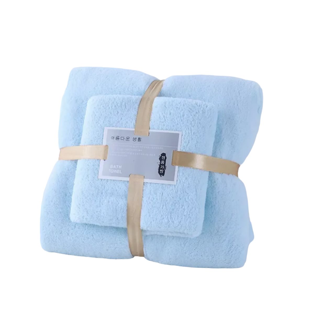 GENERICO - Pack 2 Toallas suave para cuerpo y de manos - Celeste