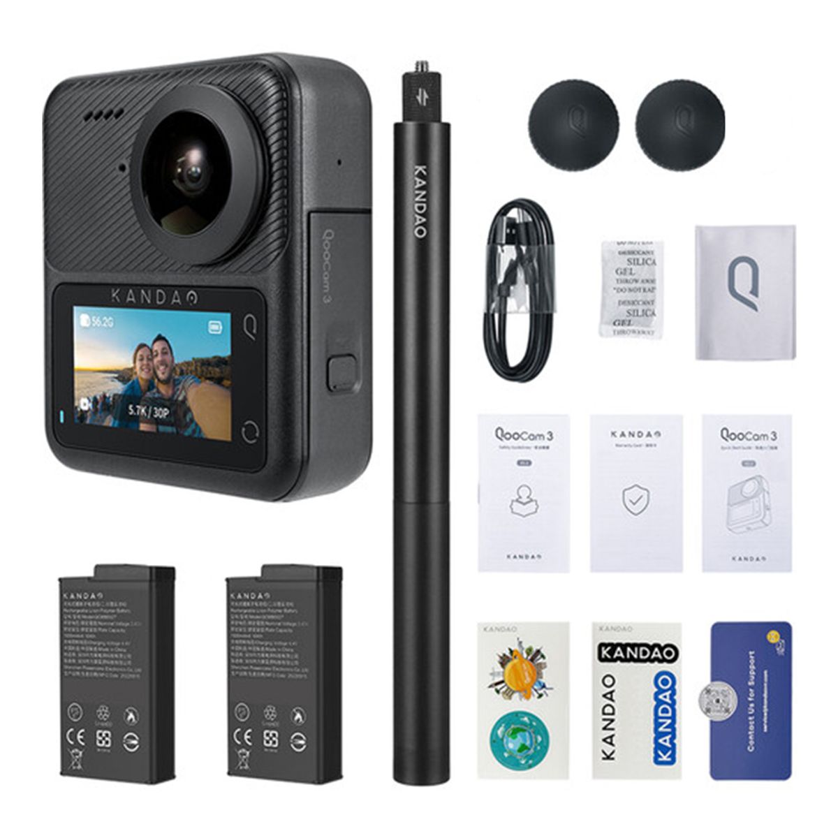 KANDAO - KANDAO QooCam 3 360 Kit de viaje para cámara panorámica