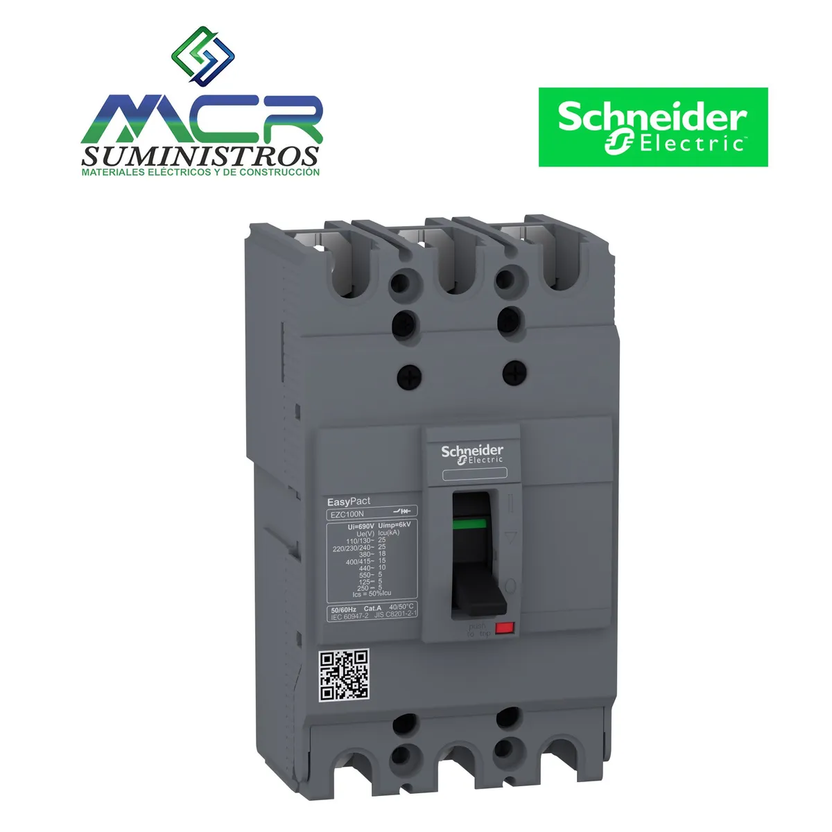 SCHNEIDER ELECTRIC - INTERRUPTOR AUTOMATICO TRIFASICO FIJO 80 AMPERIOS 25KA 240V Schneider