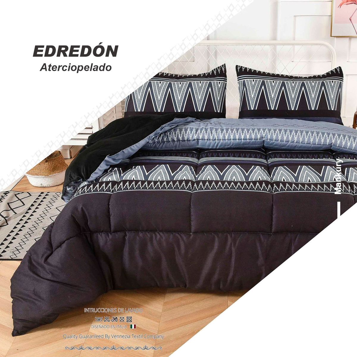 VENEZIA - Set de Edredón Aterciopelado 2Plz + F06