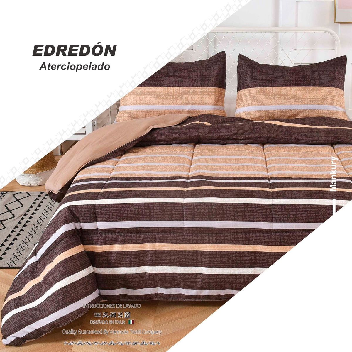 VENEZIA - Set de Edredón Aterciopelado 2Plz + F14