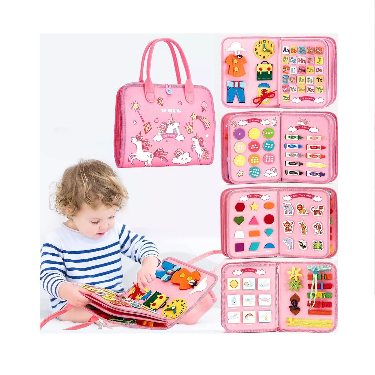 GENERICO - Tablero Sensorial Montessori Niños Pequeños Juguetes Educativo