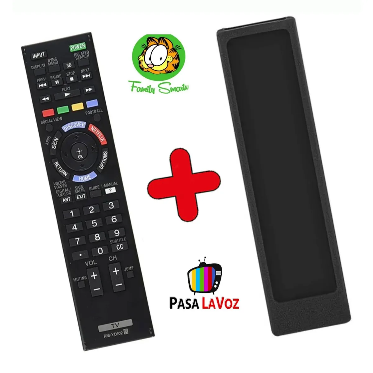 GENERICO - Control Remoto Genérico Sony Smart Tv Bravia Led 3d  Funda Negra