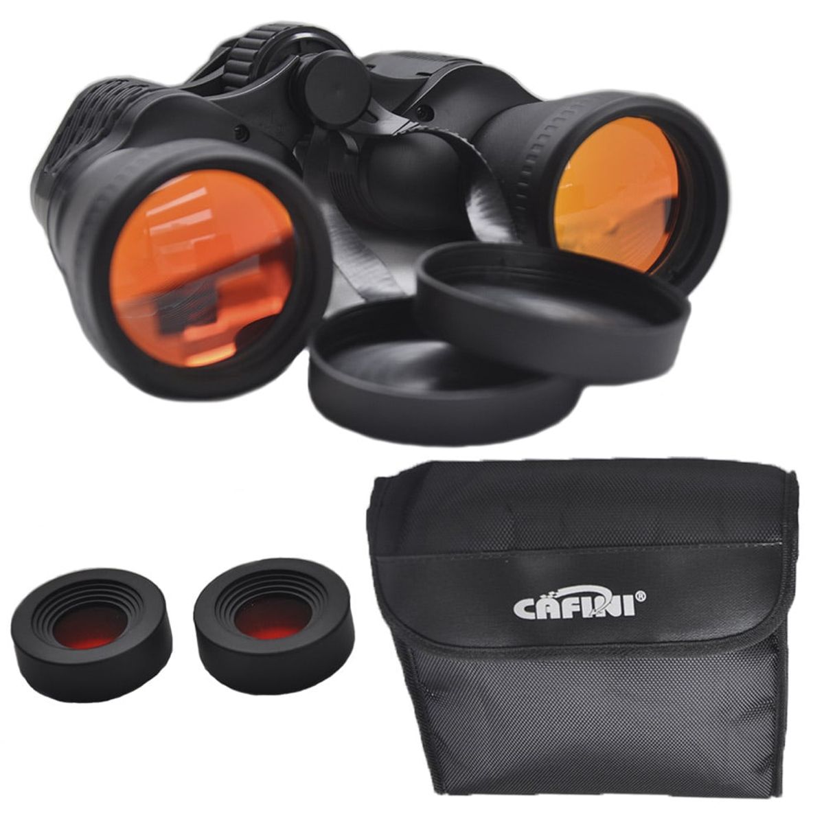 CAFINI - Binocular Largo Alcance 20x50 CAFINI Caza Pesca camping zoom Negro