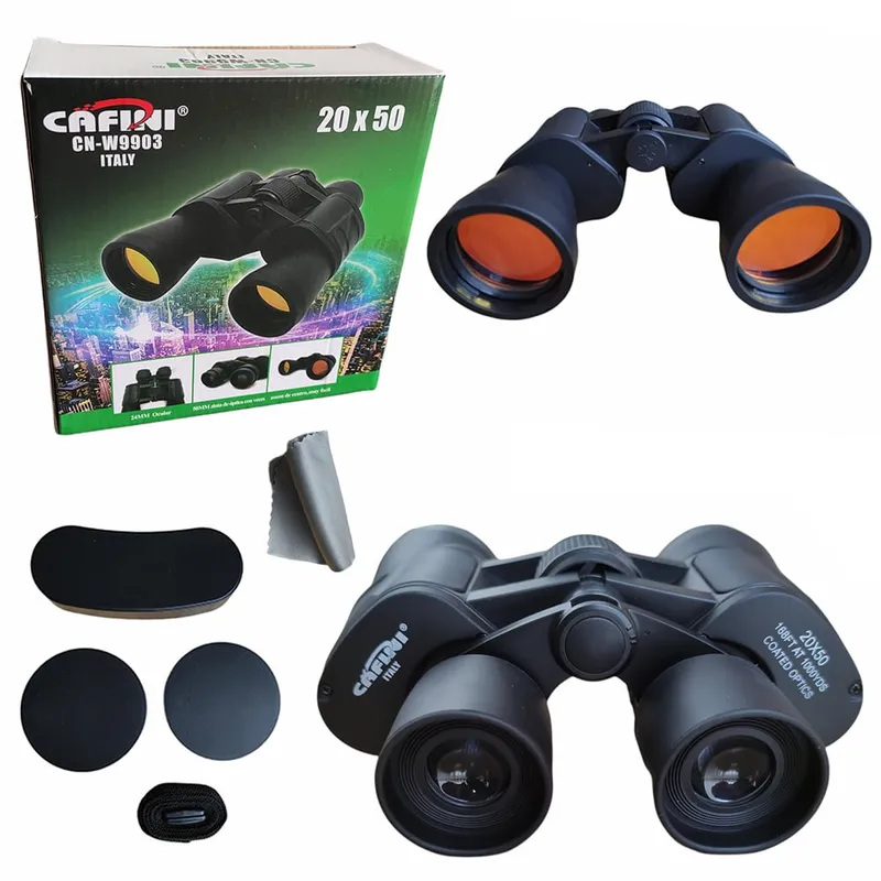 CAFINI - Binocular Largo Alcance 50x50 CAFINI Caza Pesca camping Negro