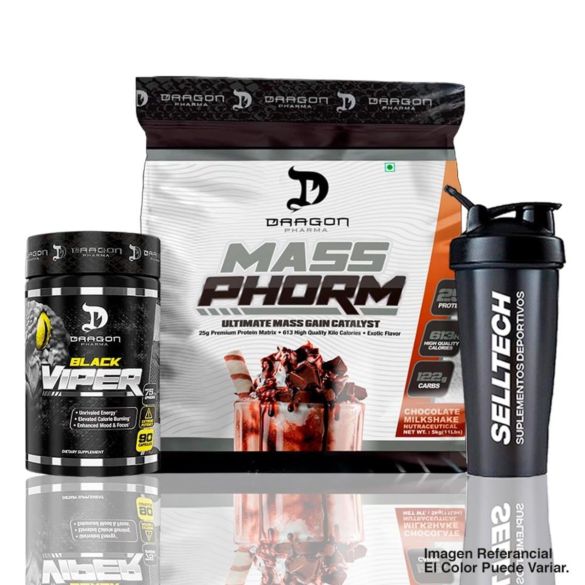 DRAG PHARMA - Dragon Pharma Massphorm 12Lb Chocolate+Black Viper 90 Caps