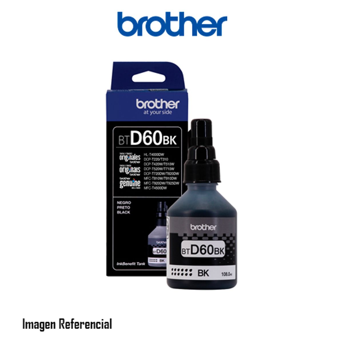 BROTHER - TINTA BROTHER BTD60BK NEGRO 108ML, 6500 PAG P/N: BTD60BK