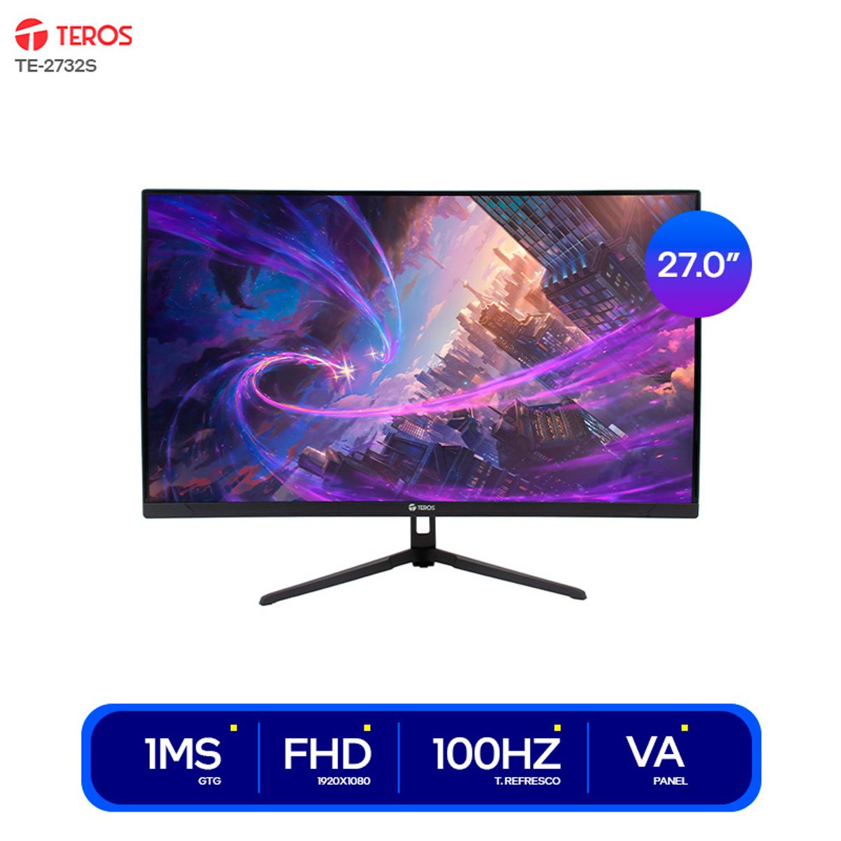 TEROS - MONITOR GAMER CURVO TEROS TE-2732S 27 Full HD PANEL VA 100HZ 1MS