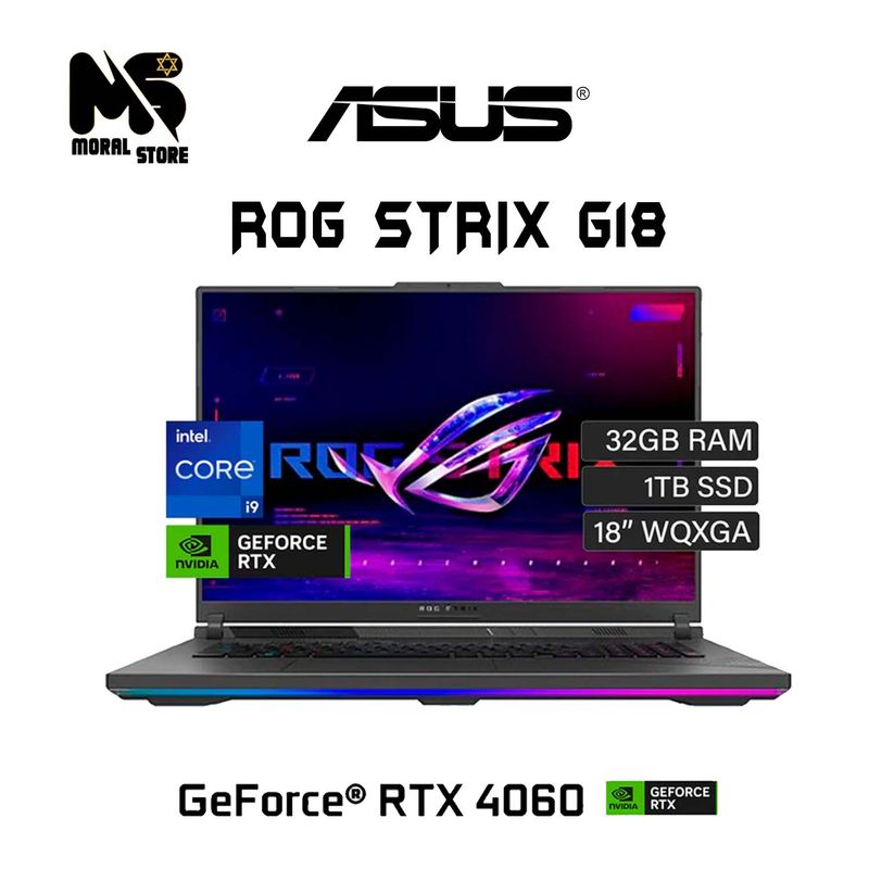 ASUS - ASUS ROG STRIX G18 ( 2024 ) GAMING LAPTOP INTEL i9-14ava Gen- 14900HX 2.2GHZ TURBO BOOST  5.8GHZ / 1TB SSD / 32 GB RAM / N VIDIA RTX 4060 DE 8 GB
