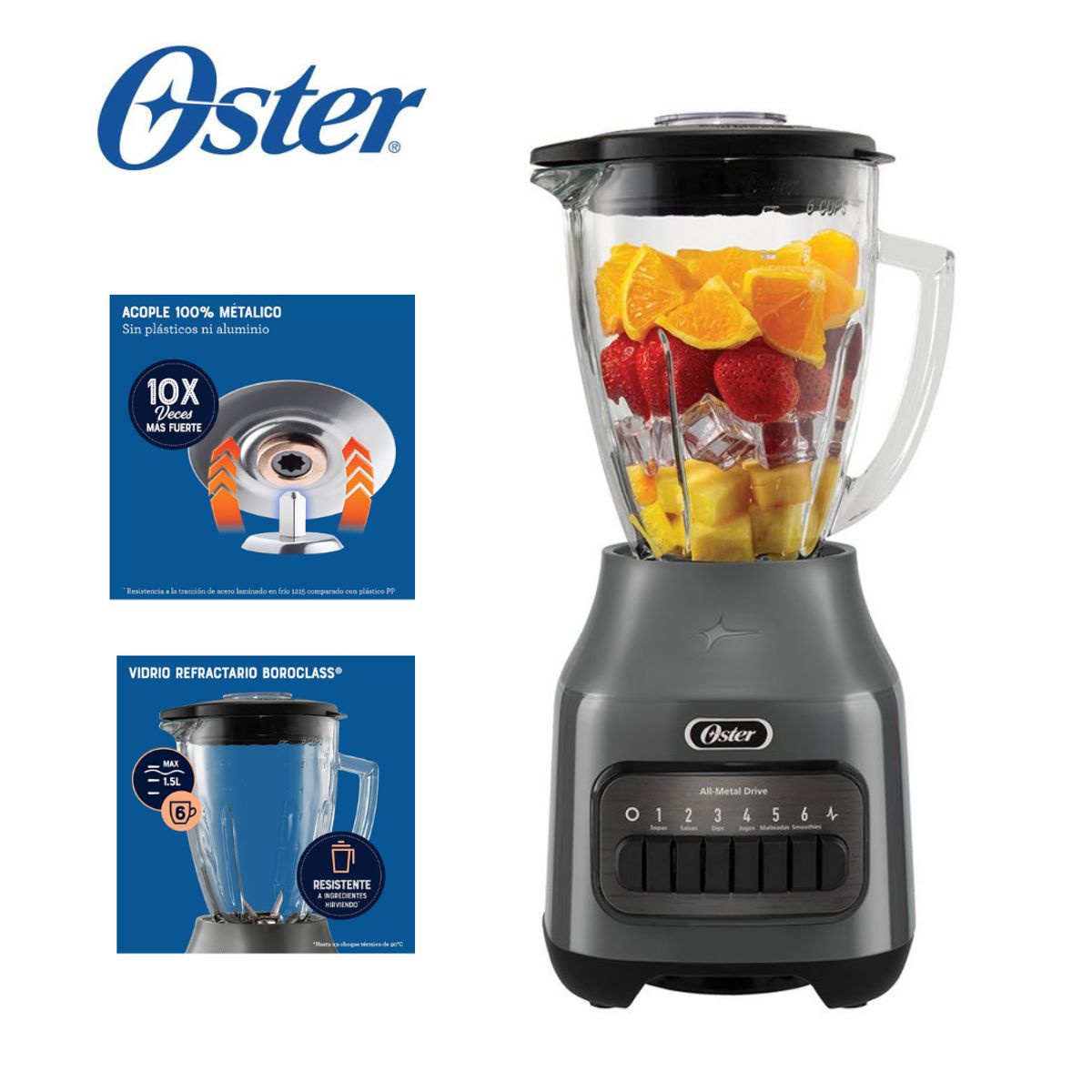 OSTER - Licuadora Oster 800 wats 6 velocidades BLSTPEG-GPB