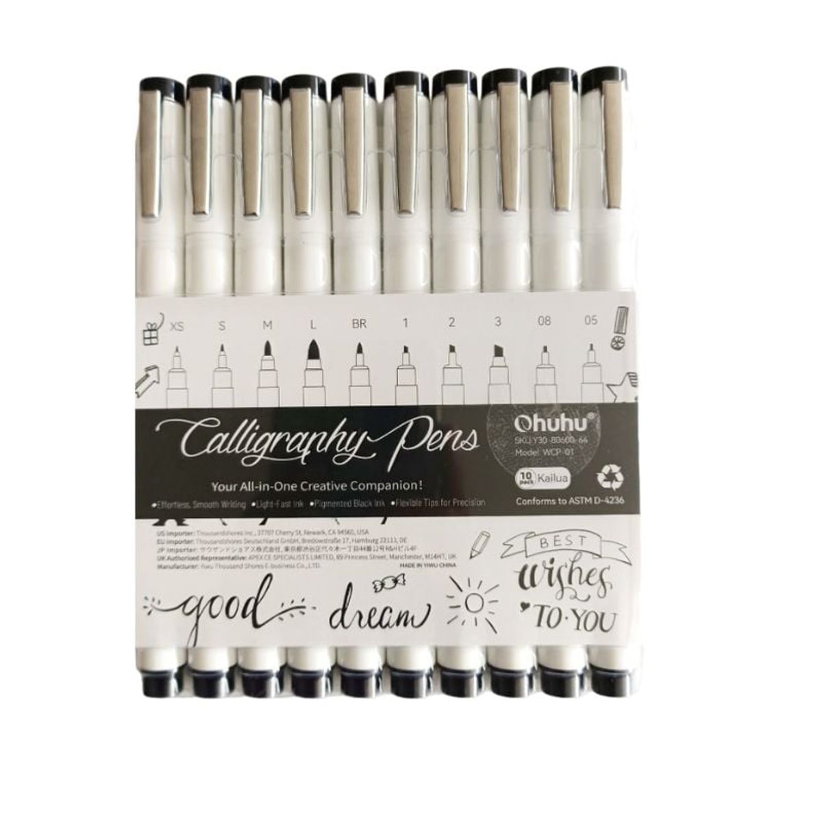 GENERICO - Ohuhu Kailua Bolígrafos de Caligrafía  - Set x10