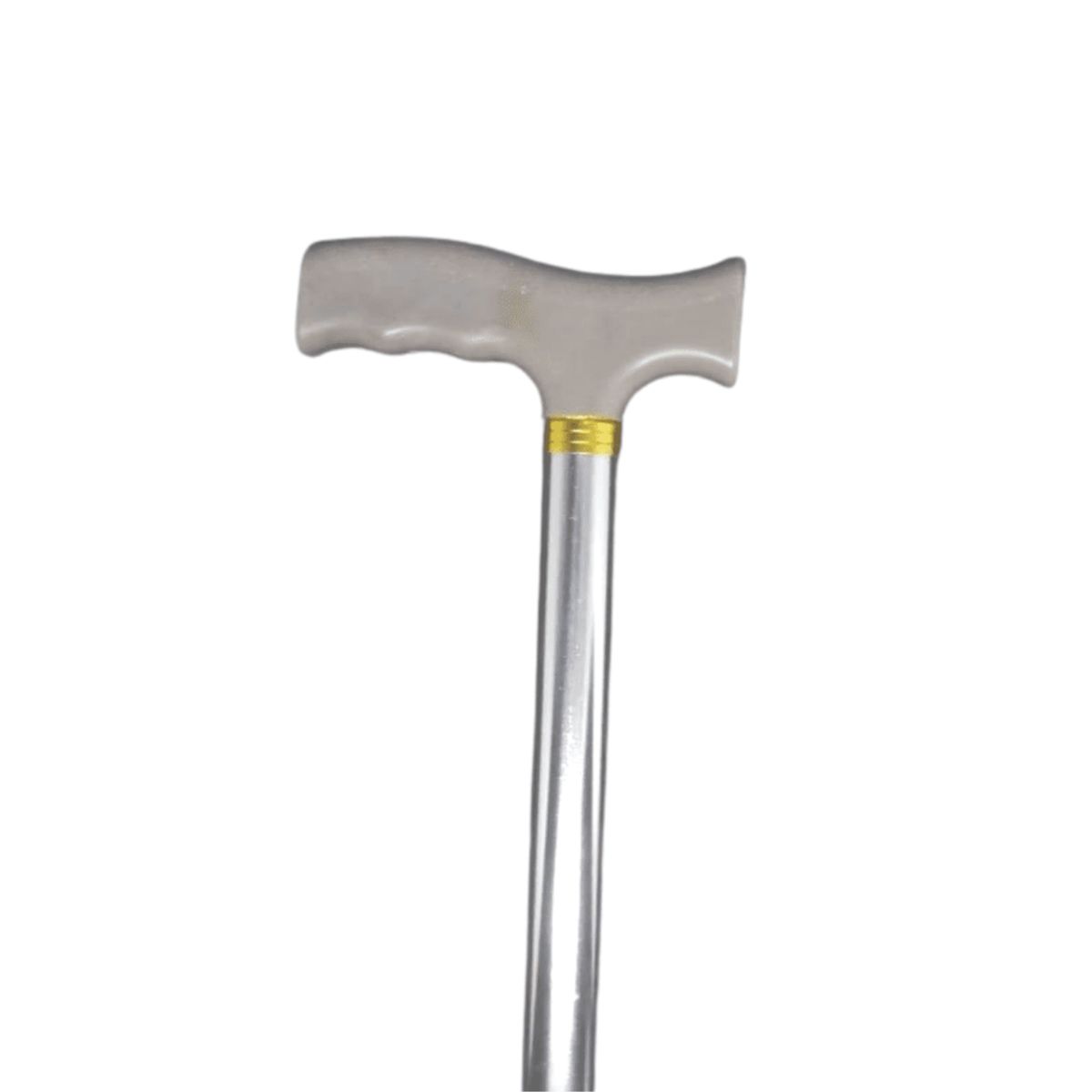 GENERICO - Bastón Aluminio Ajustable Grueso Mango Tipo L Plateado