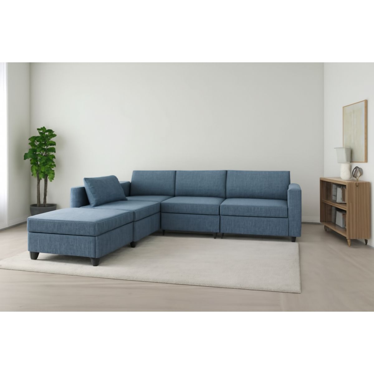 GENERICO - Seccional Edge - Azul + Banqueta de regalo