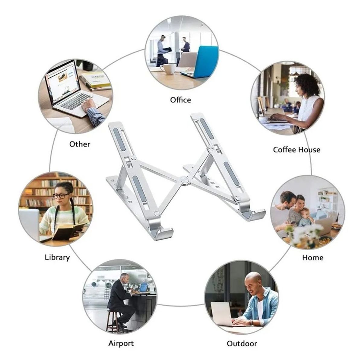 MEGIMPERU - Soporte de Aluminio para Laptop Tablet  Funda