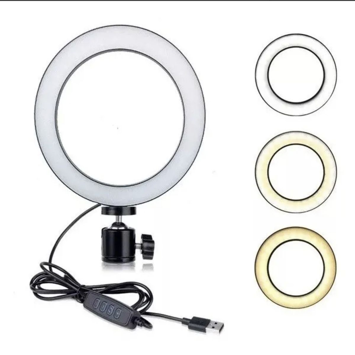 GENERICO - Aro De Luz Led 26cm C Soporte Para Celular - Foto Selfie