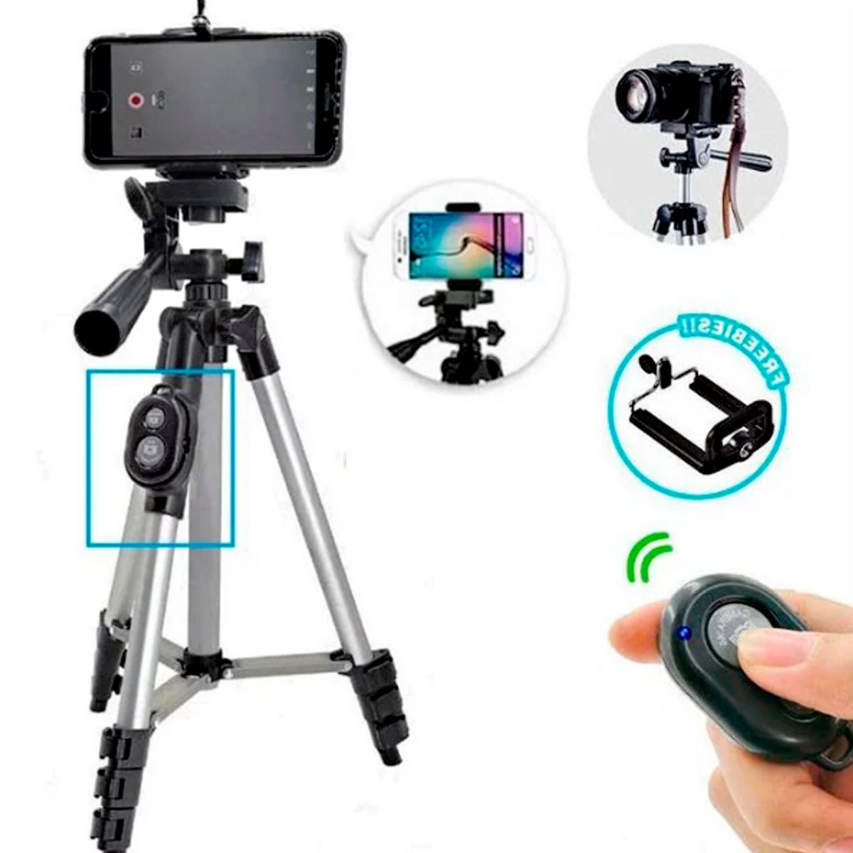 GENERICO - Trípode Bluetooth 1.02 Mt Soporte Celular / Camara